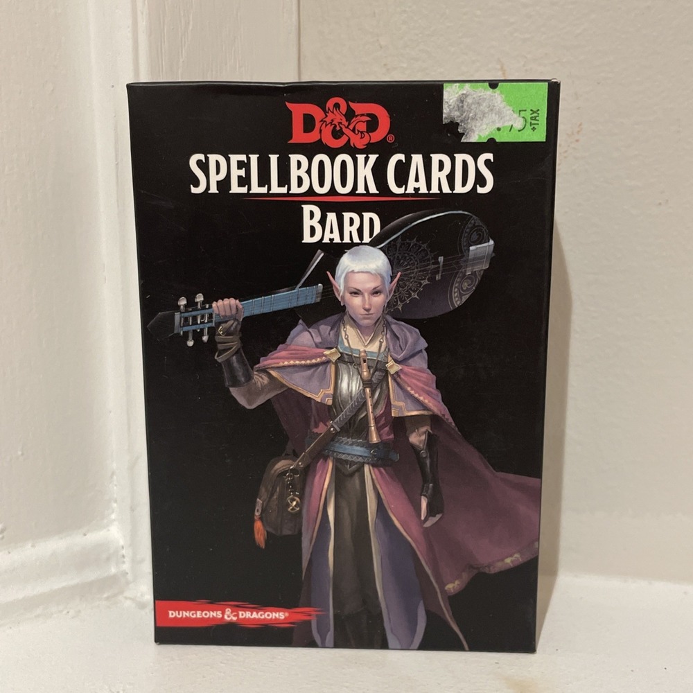 Dungeons and Dragons Bard Spellbook Cards.  D&D RPG Complete